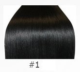Черные волосы для наращивания 50см (#1) 20 капсул