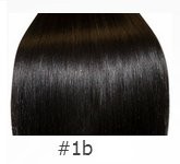 Черные волосы для наращивания 60см с коричневым оттенком (#1B) 20 капсул